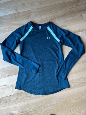 Under Armour Teal Long Sleeve Fleece Performance Shirt